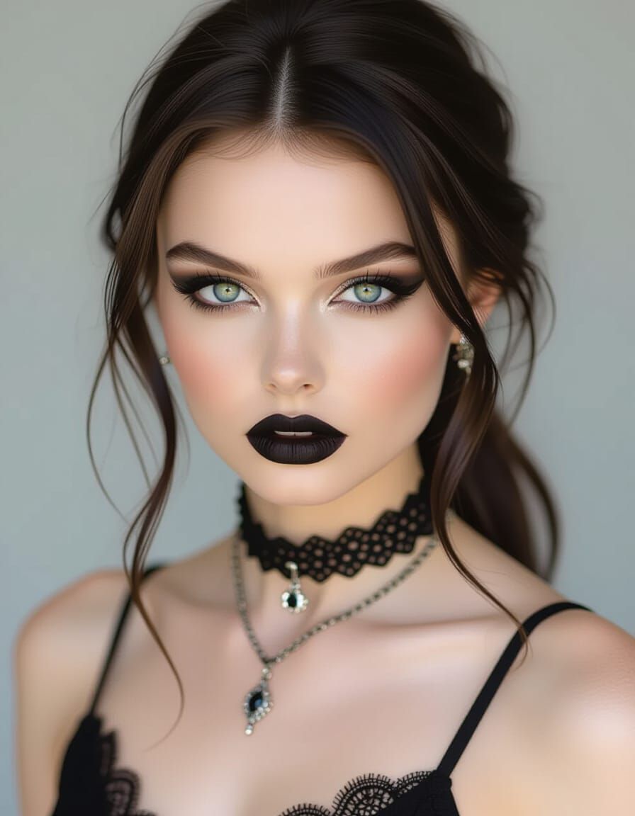 Dramatic Portrait of a Young Goth Woman