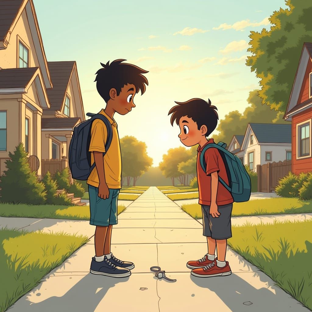 Worried Brother and Disapproving Mother in a Suburban Neighb...