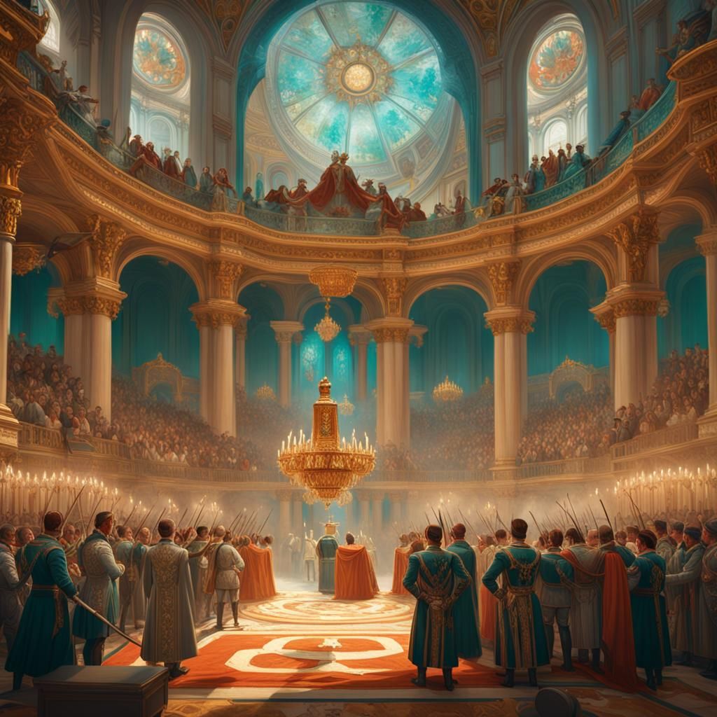 Napoleon's Coronation: Hyperdetailed Digital Art