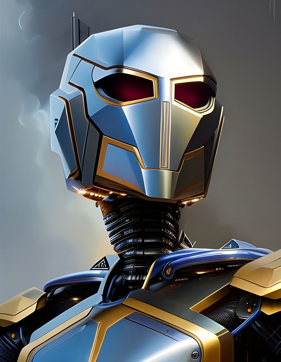 Android Robot Protests War in Futuristic City