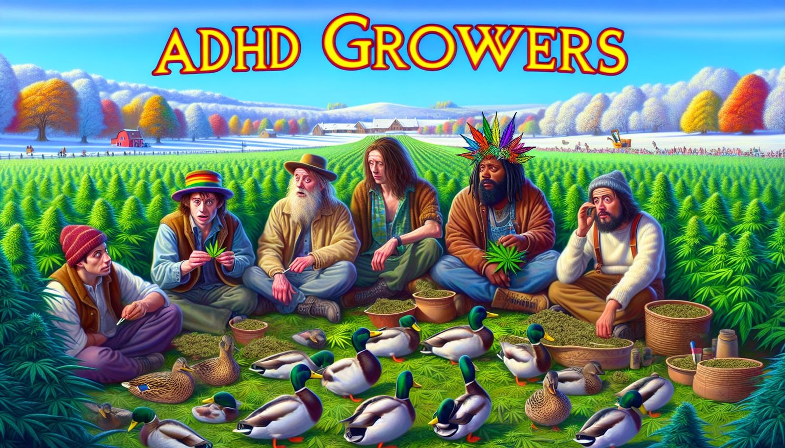 Bohemian Cannabis Growers Surrounded by Christmas Magic