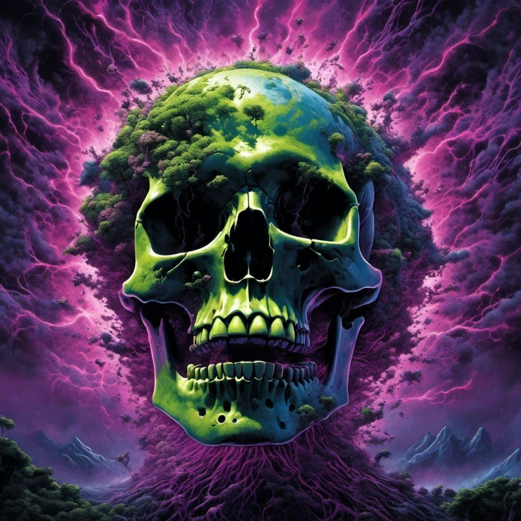Skull Tornado of Souls in Dark Fantasy Art