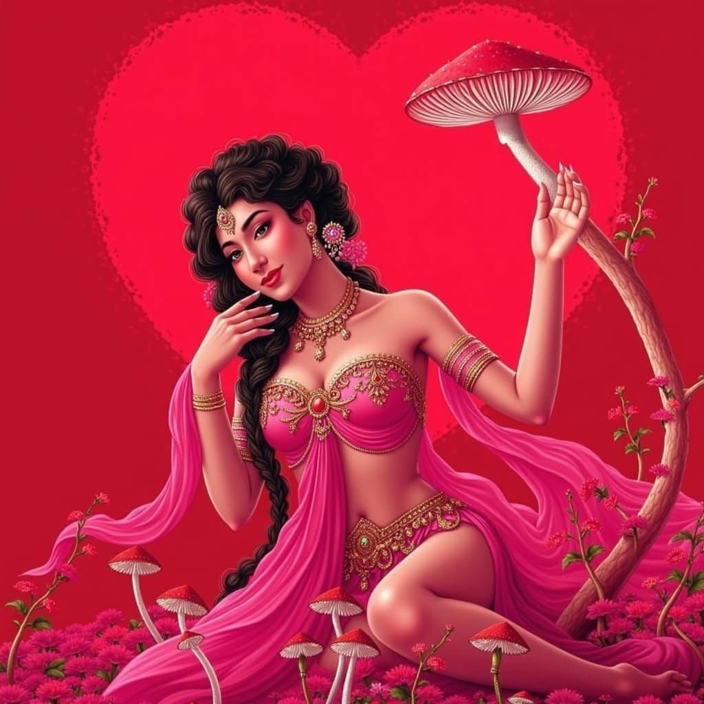 Bioluminescent Forest Charisma in Romantic Illustration Styl...