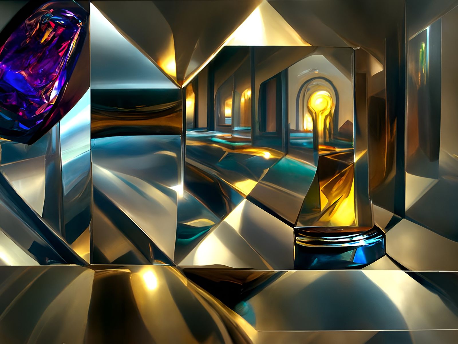 Radiant Art Deco Pinnacle with Bismuth Hues