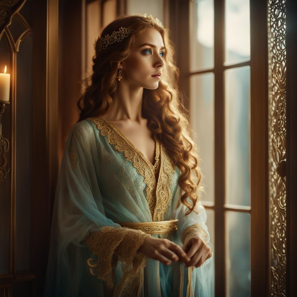 Ethereal Elf Enters Grand Room in Romantic Style