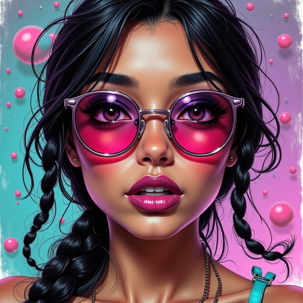 Sassy Woman Portrait in Heavy Metal Comic Style