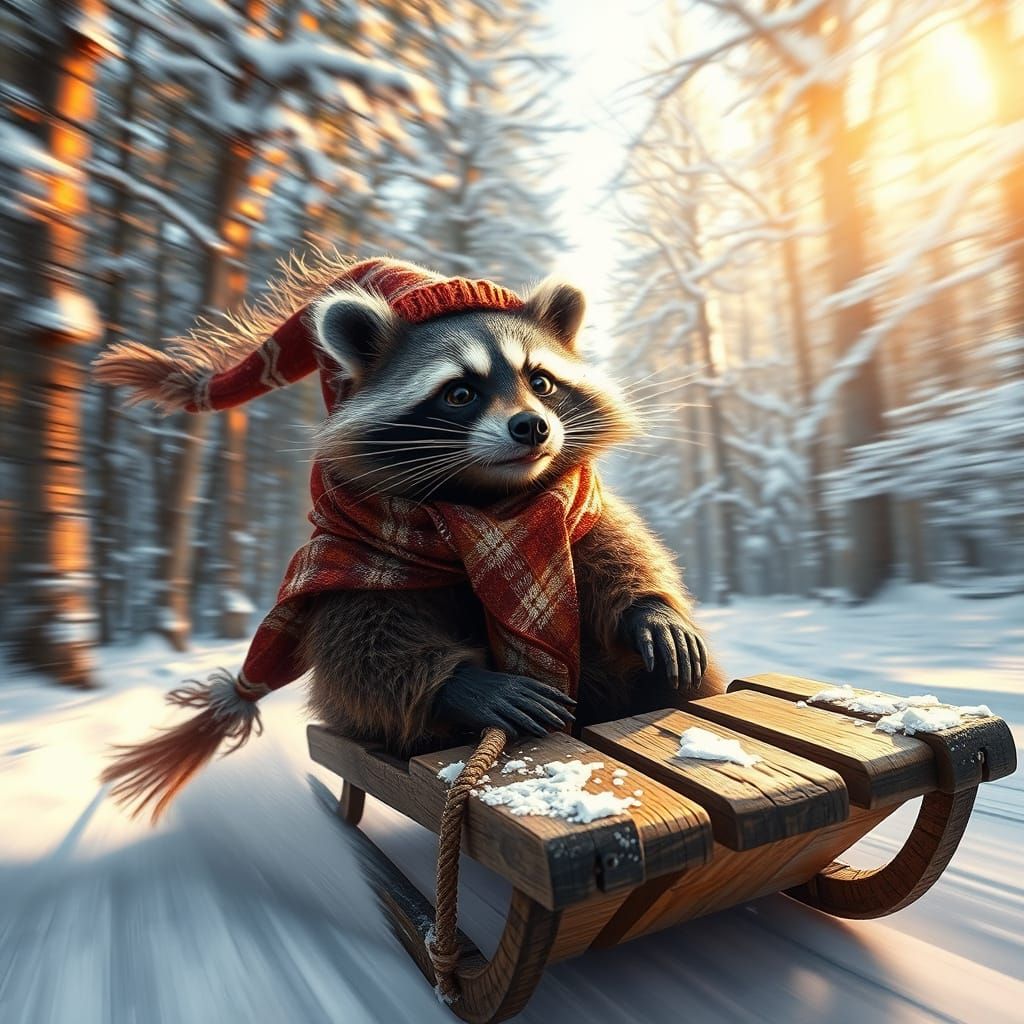 Surreal Winter Wonderland Scene in Photorealistic Style