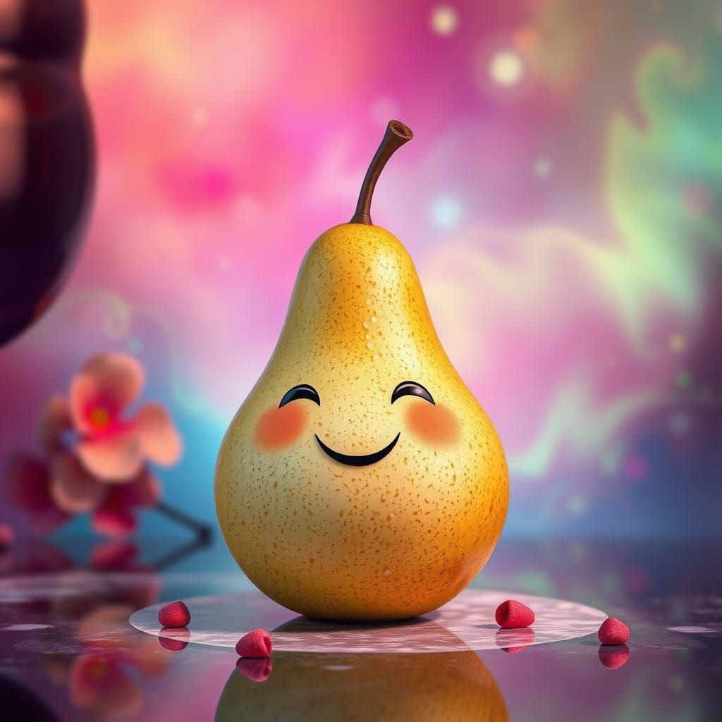 Enchanted Pear in Dreamlike Wonderland