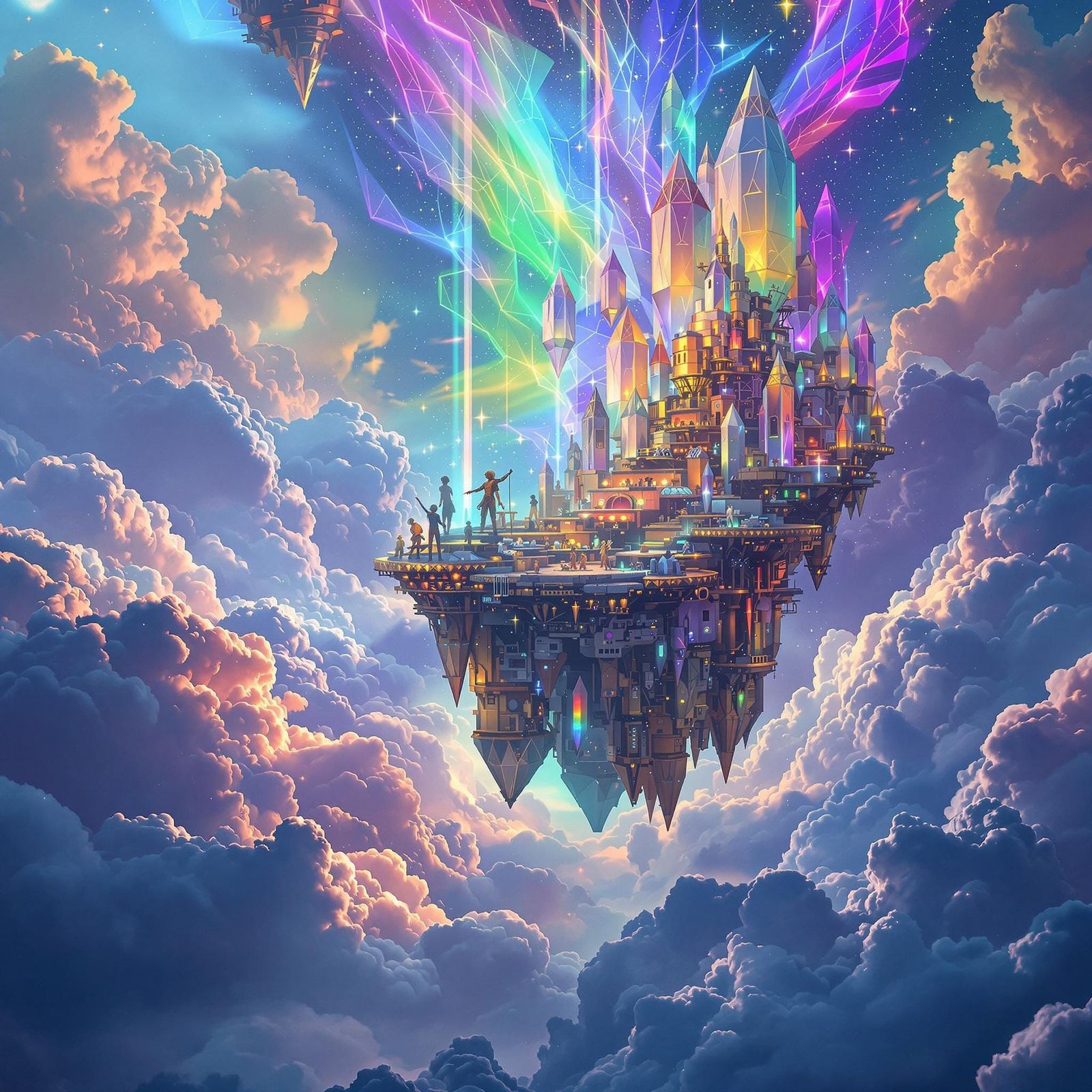 Aetherial Citadel: The Floating Crystals of Dreams