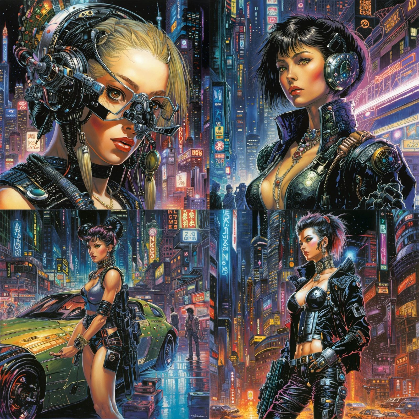 Cyberpunk Character in Noriyoshi Ohrai Style