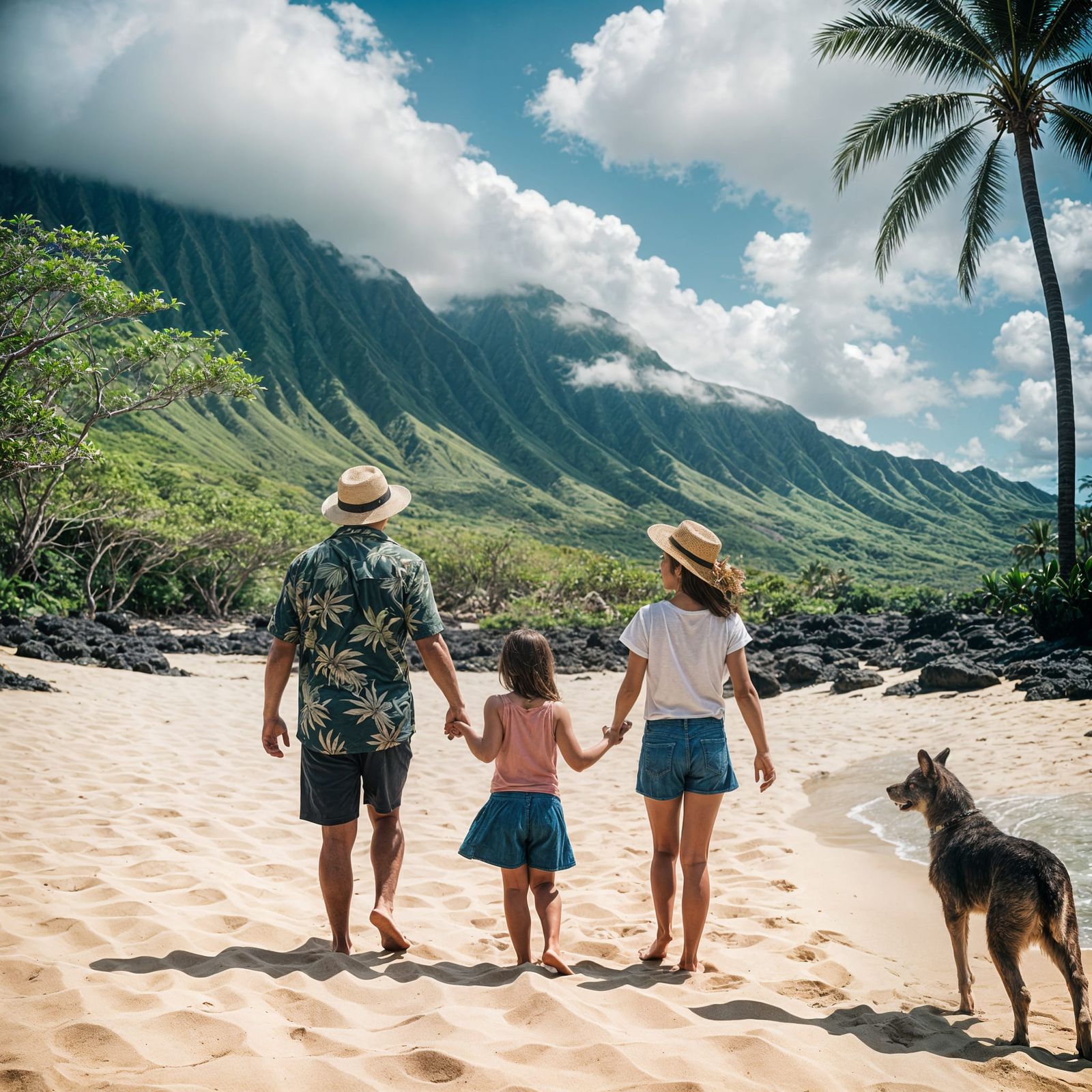 Family Vacation in Hawaii: Cinematic Film Still