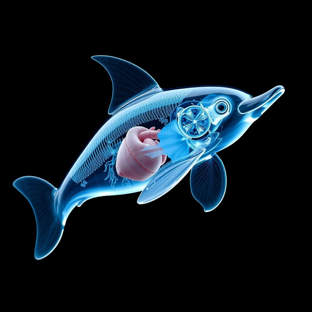 Hyper-Realistic Dolphin Fish Anatomical Study