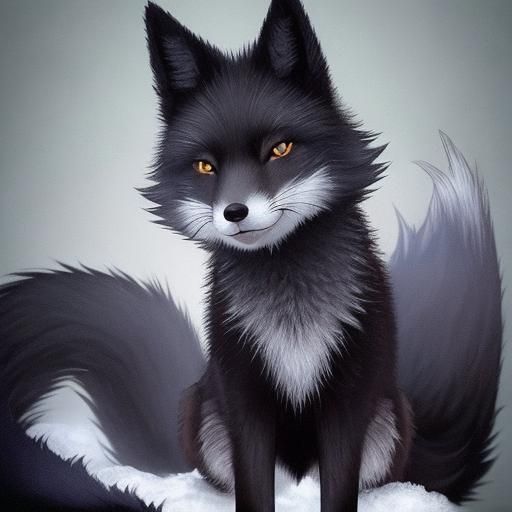 Striking Portrait of a Black Fox