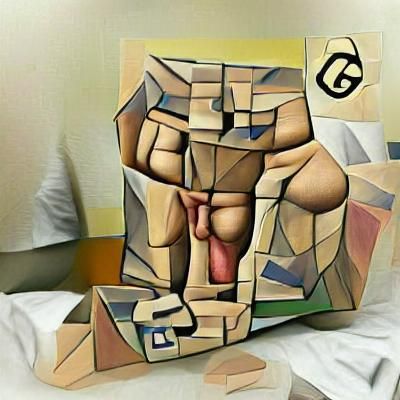 Abstract Geometric Composition in Cubist Style