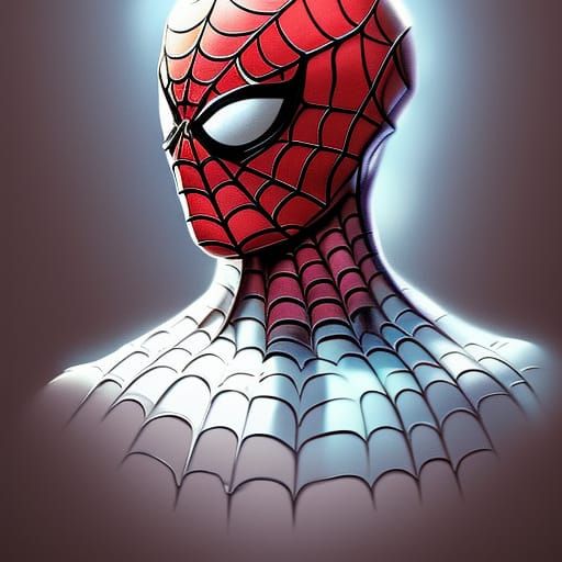 Humorous Spiderman Portrait in Detailed Digital Art