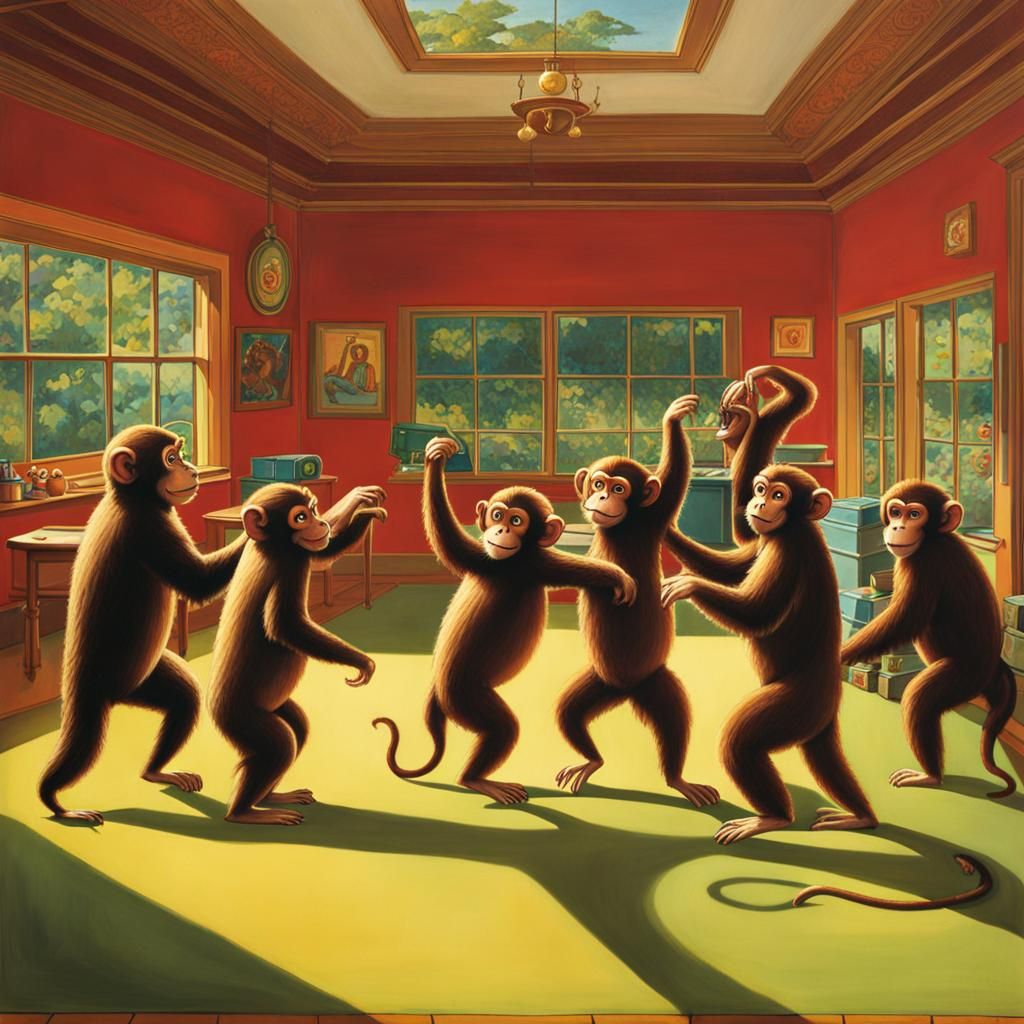 Monkeys Dancing in a Rec Room