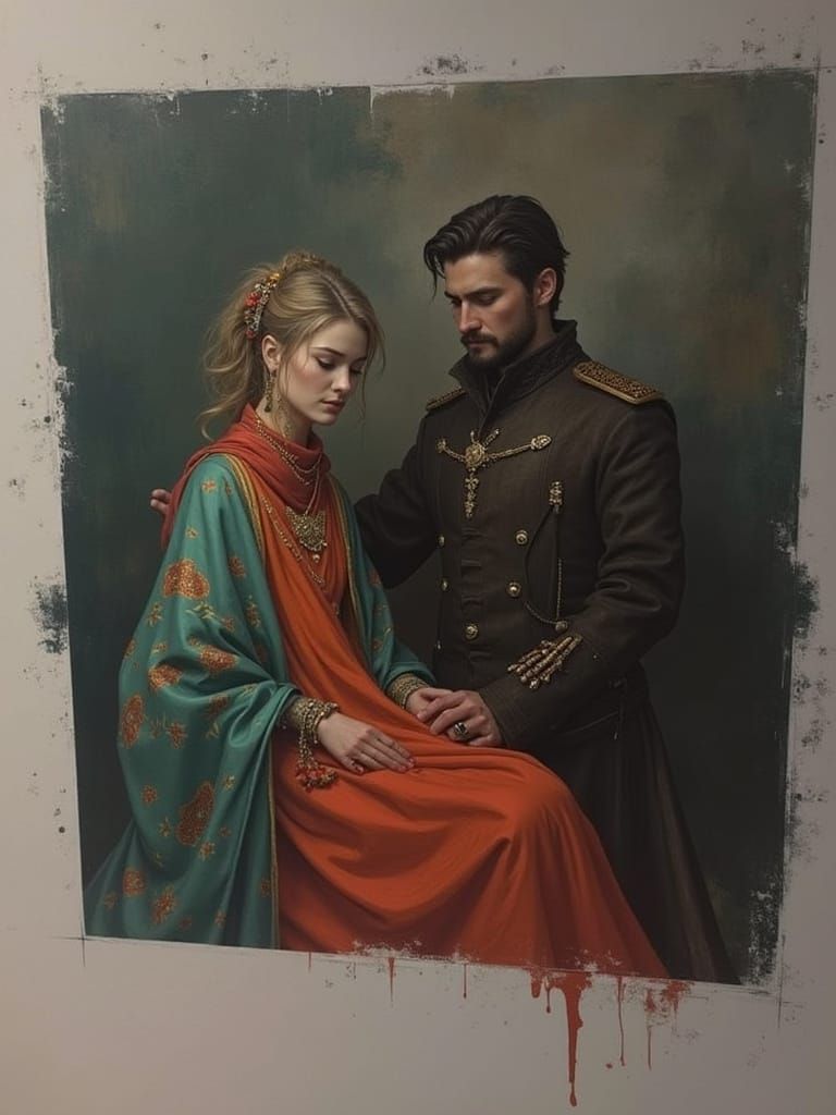 Man and Woman in Art Nouveau Style