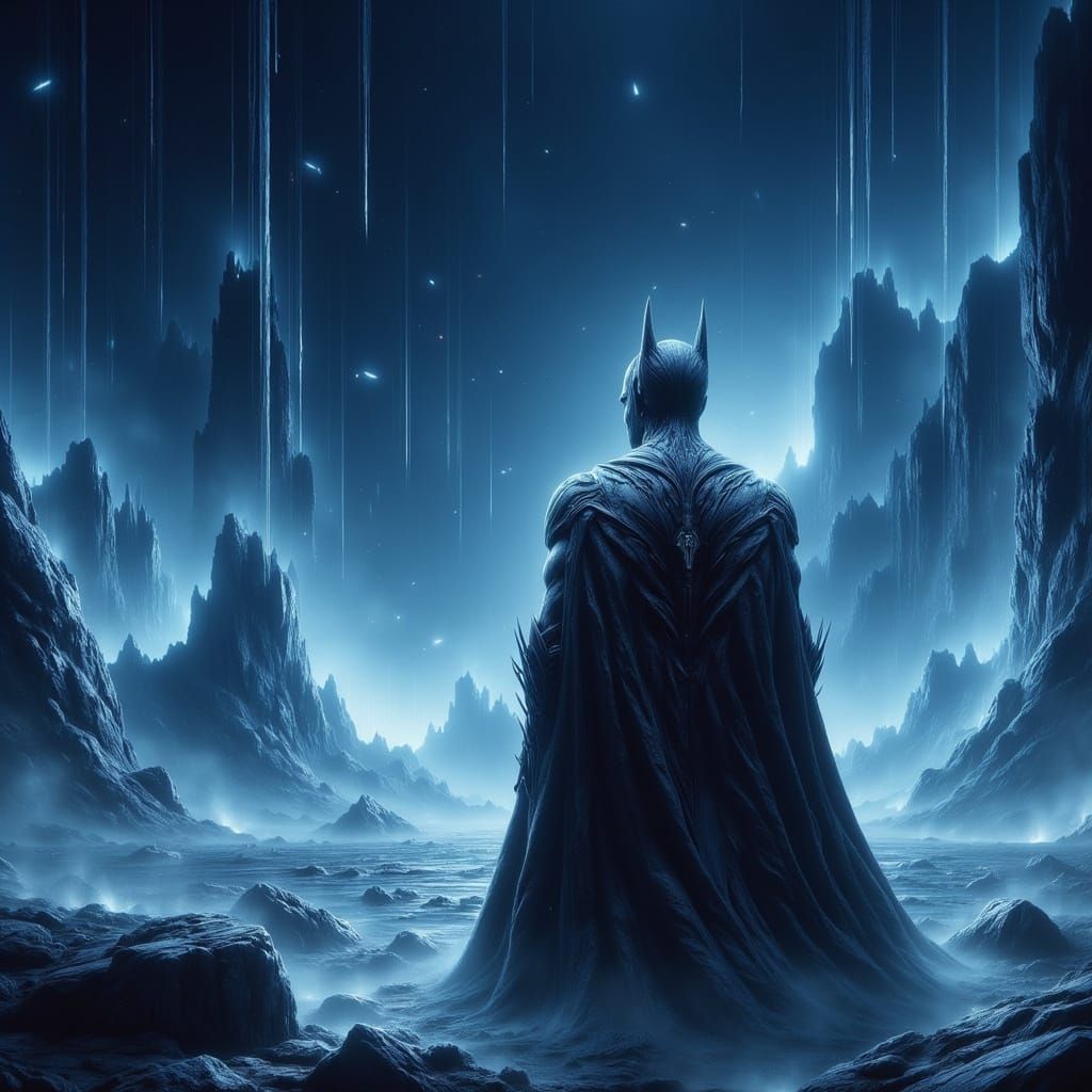 Batman in Ominous Alien Landscape