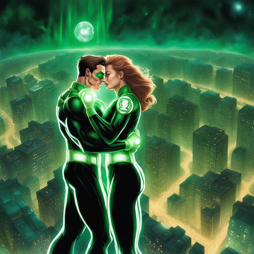 Hal Jordan and Carol Ferris in Cyberdelic Portrait