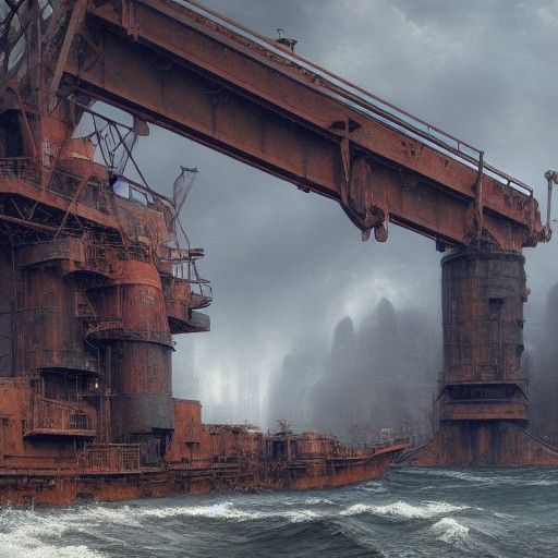 Abandoned Dredging Equipment: Hyperdetailed Matte Fantasy Ar...