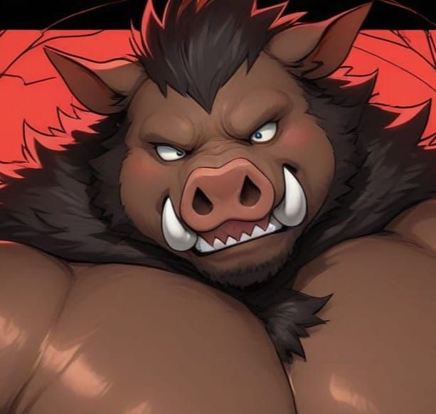 Mega-Obese Warthog Boar with Concerned Expression