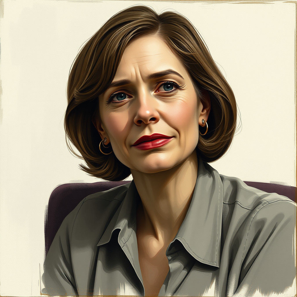 Melancholy Woman in Portrait Style