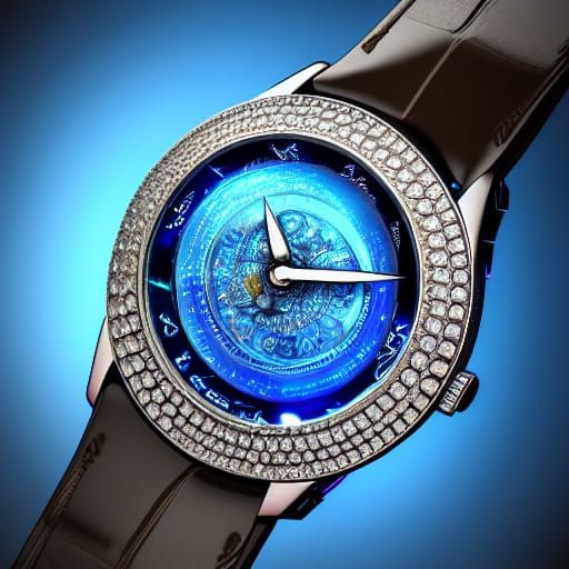 Epic Crystal Sapphire Watch Sci-Fi Concept Art