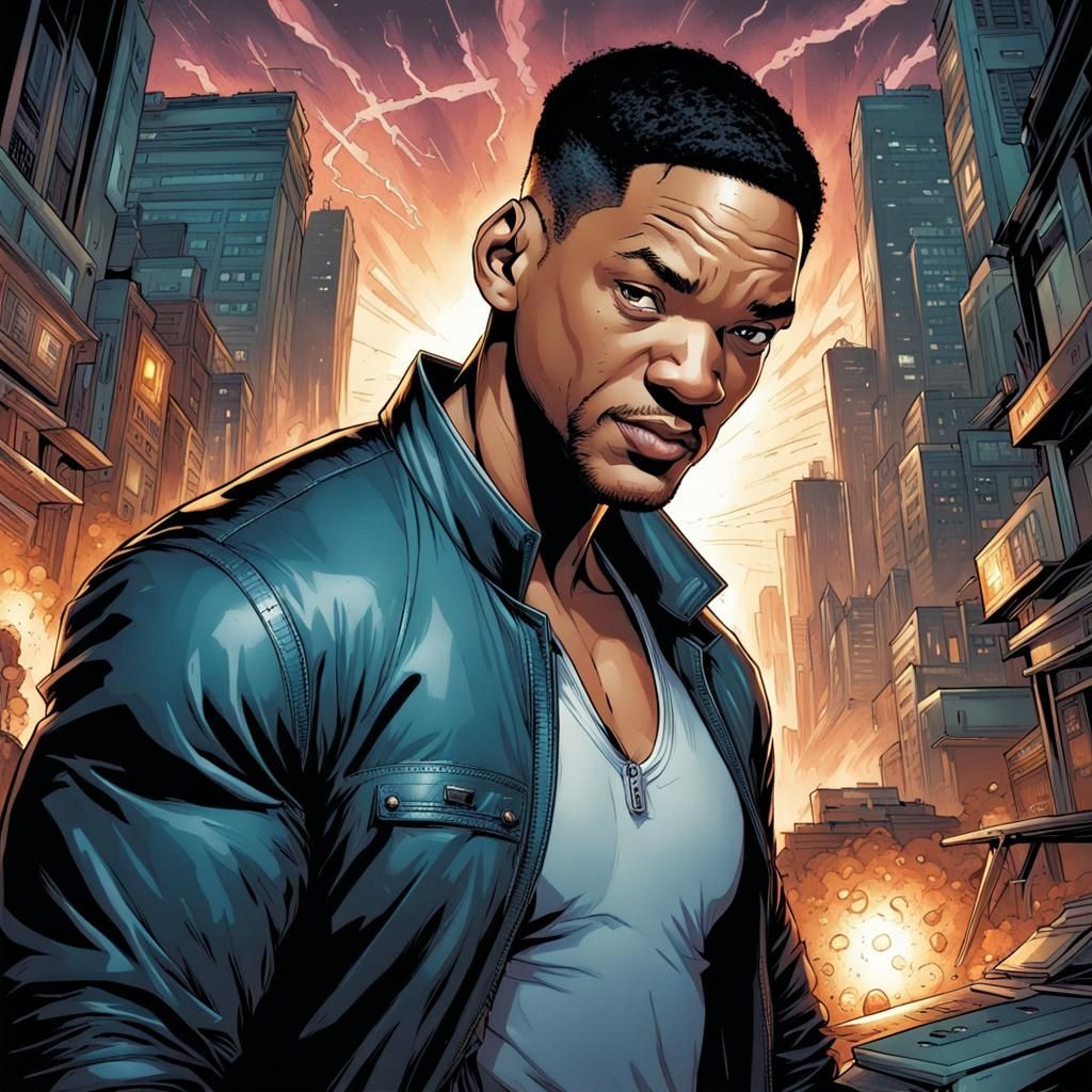 Will Smith as Comic Book Art Character