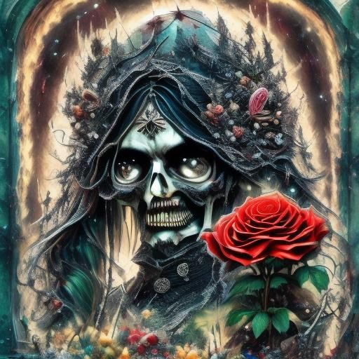 Gothic Bloody Nun Ghost Girl Portrait