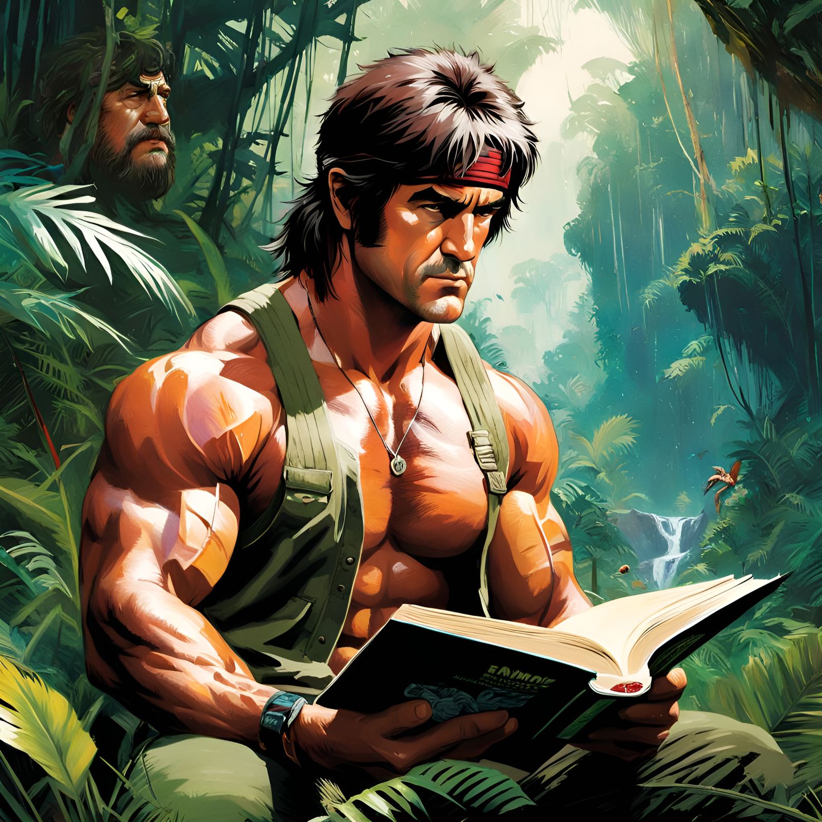 Rambo Lost in a Book, Digital Painting