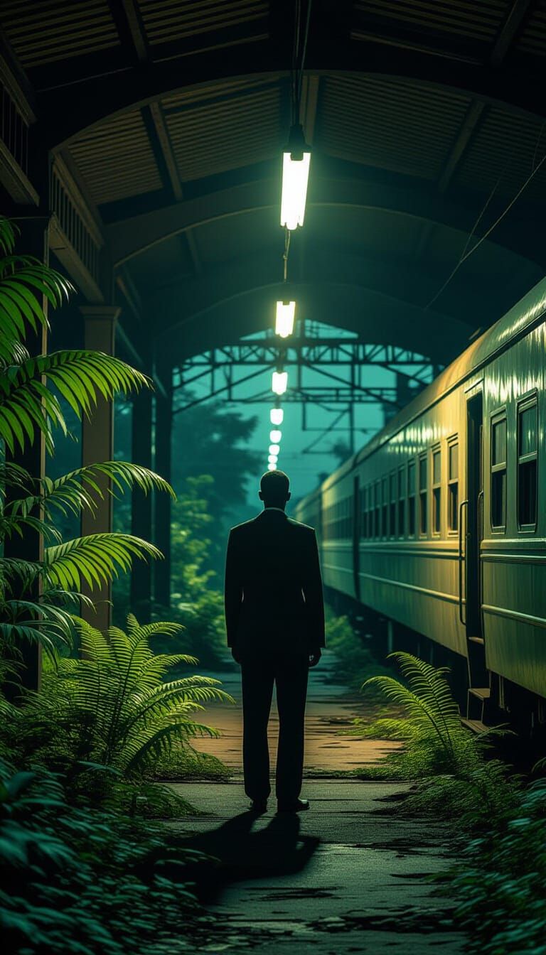 Abandoned Kenyan Train Station at Twilight