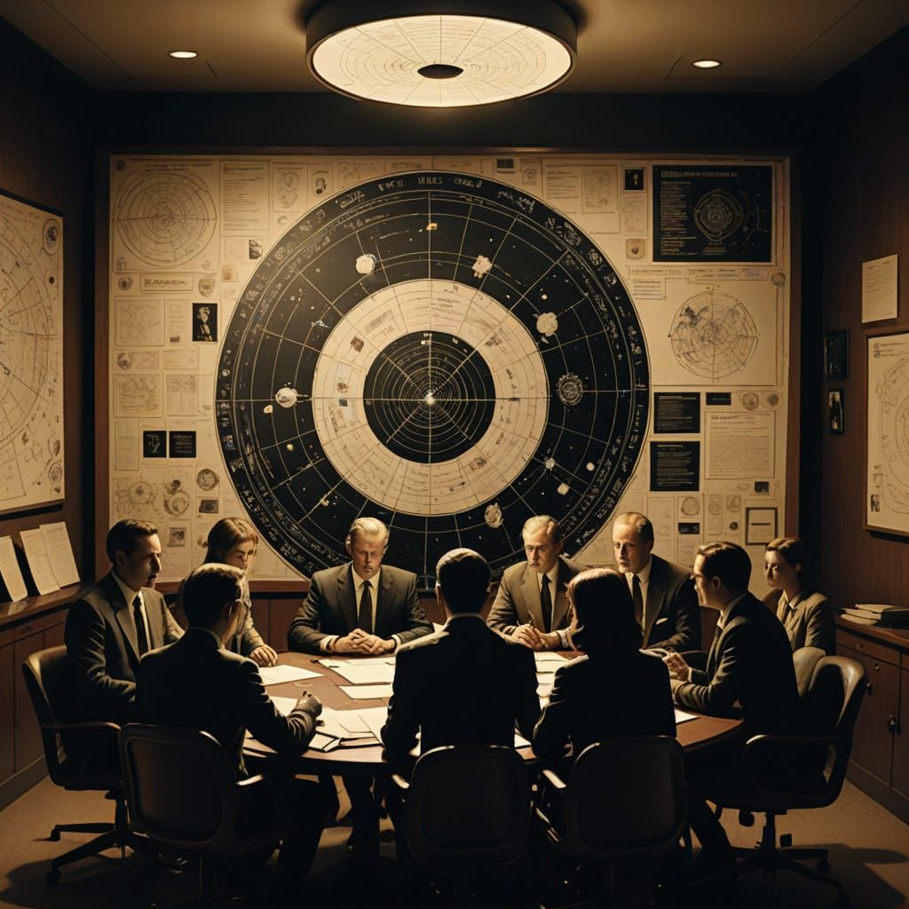 Secret Meeting: Shadowy Figures Discuss Alien Conspiracy