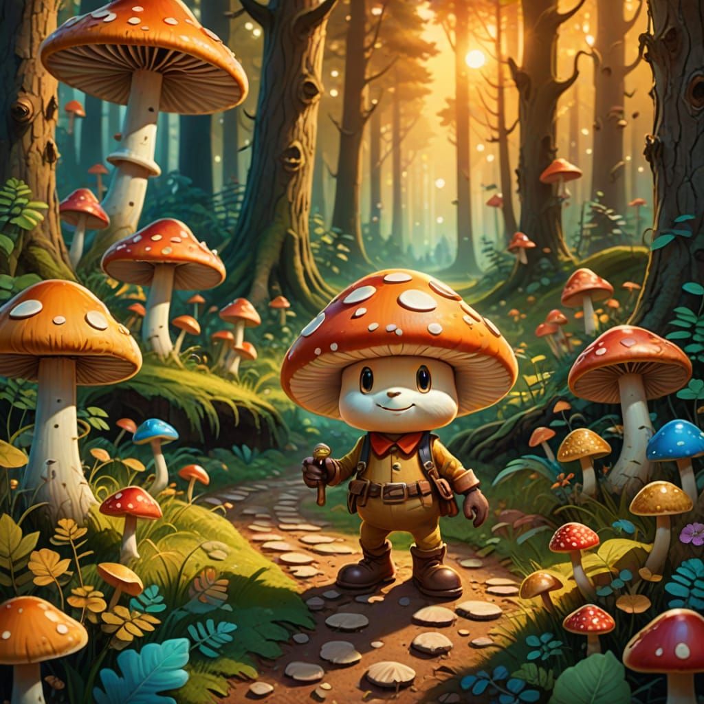 Whimsical Nut Hero Embarks on a Forest Adventure