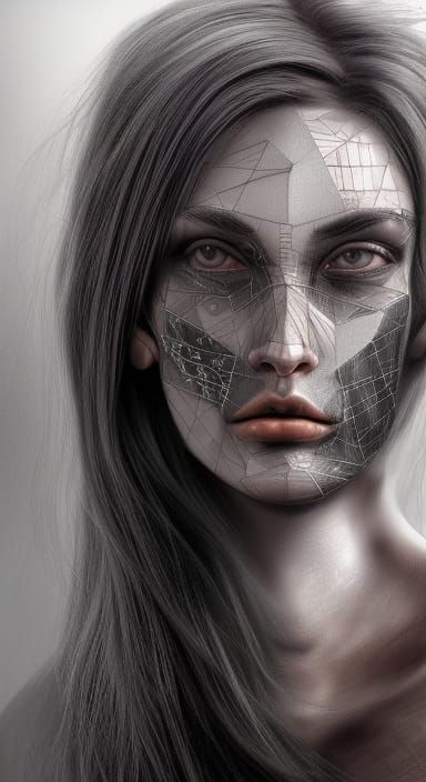 Photorealistic Escher Woman in Detailed Concept Art