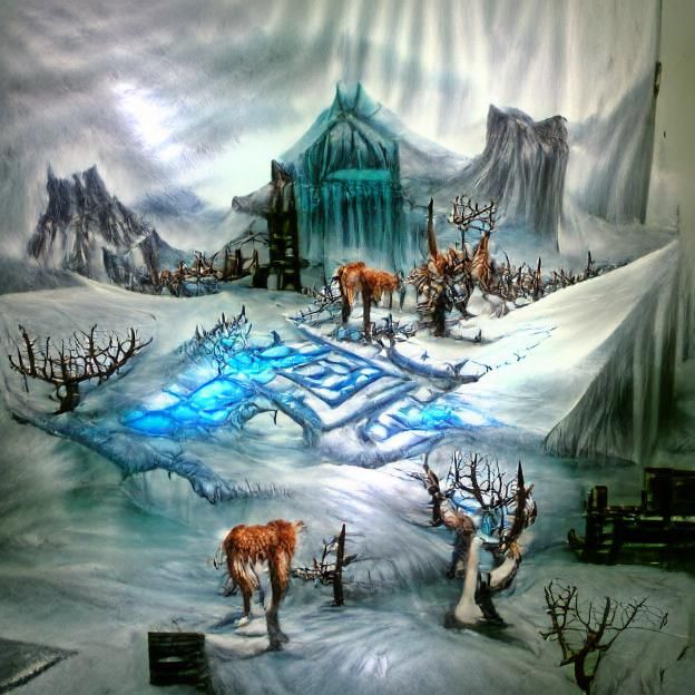 Winter's Majesty: A Frozen Valley Landscape