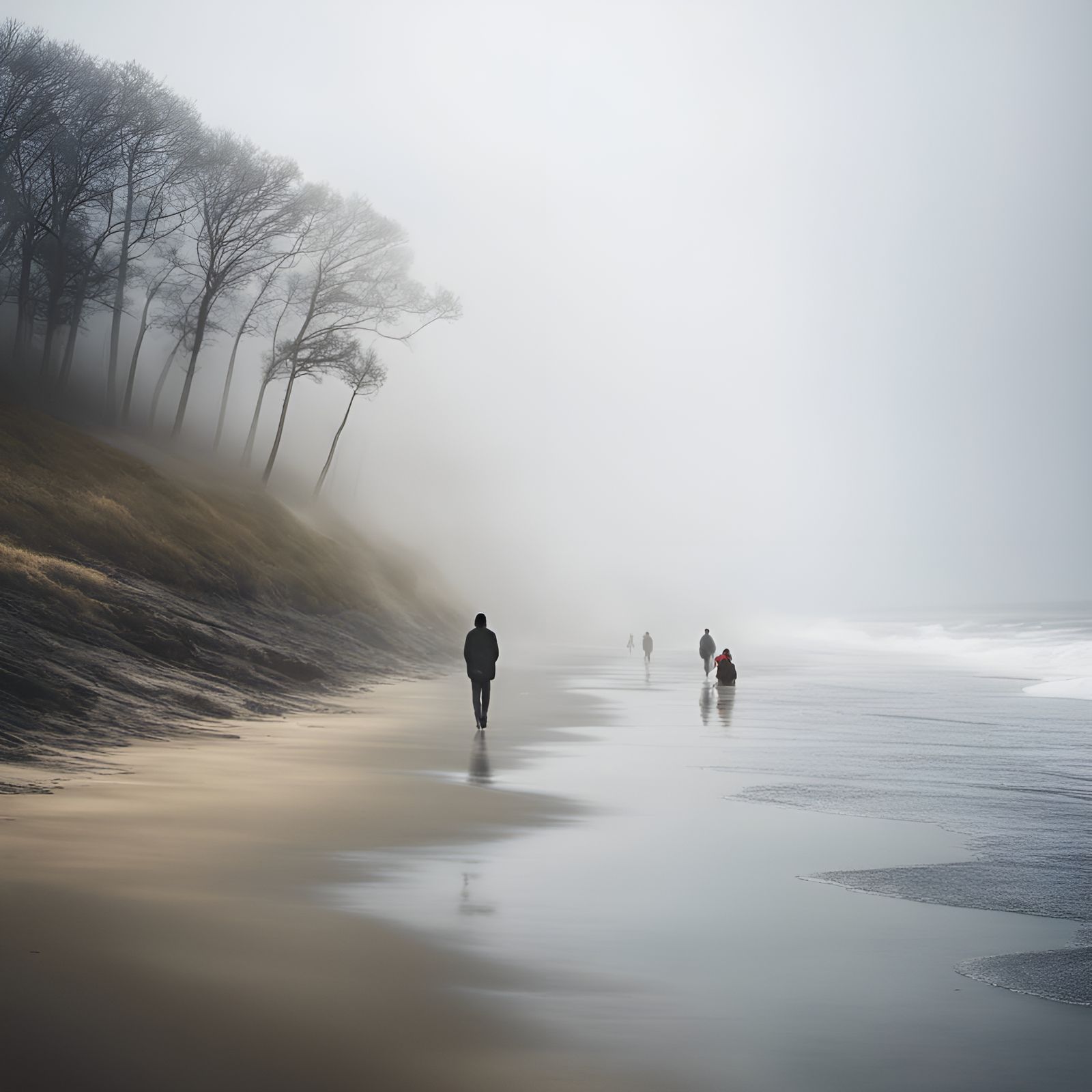 Misty Beach Double Exposure Portrait