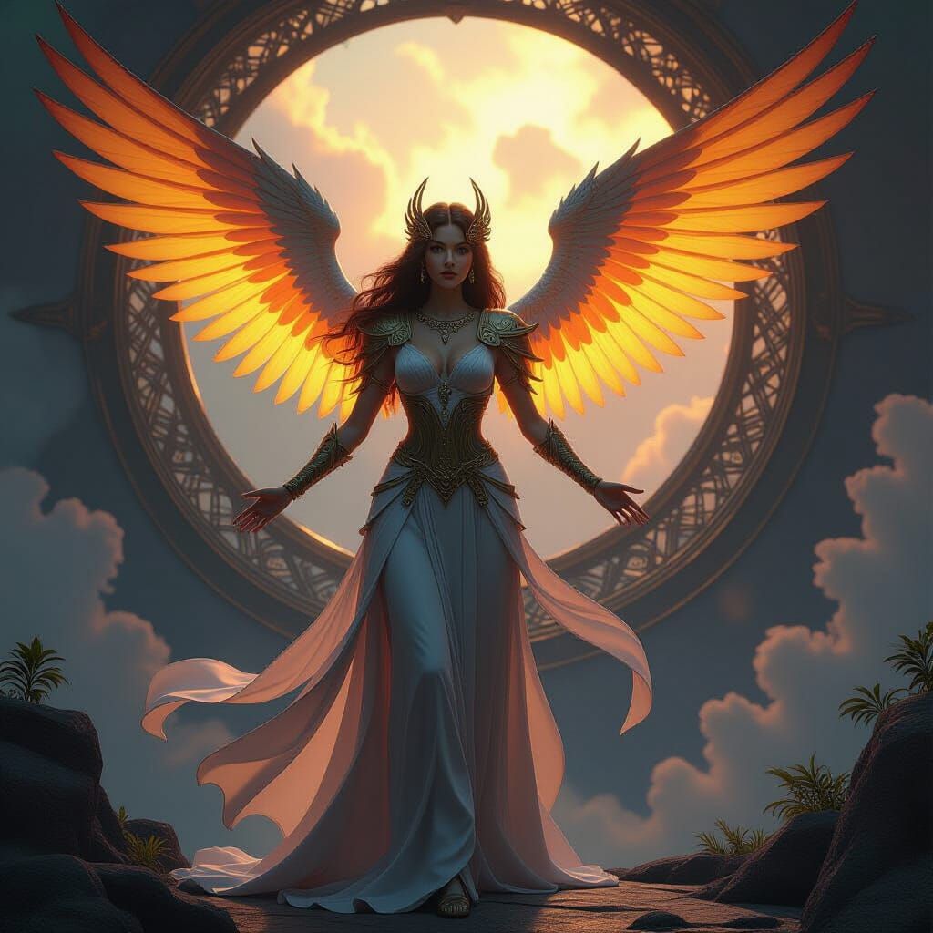 Air Goddess in Dark Fantasy Style