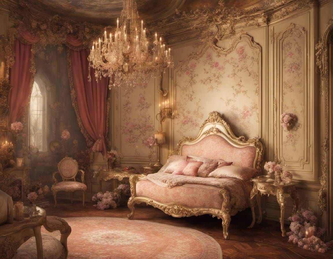 Luxury Rococo bedroom.