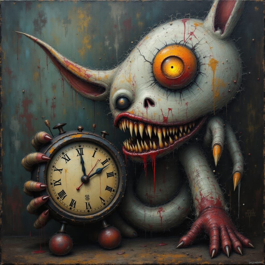 Cyberpunk Clown in a Gothic Nightmare