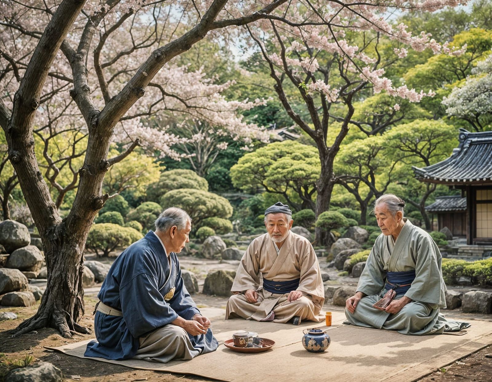 Elderly Japanese Men with Grandchild