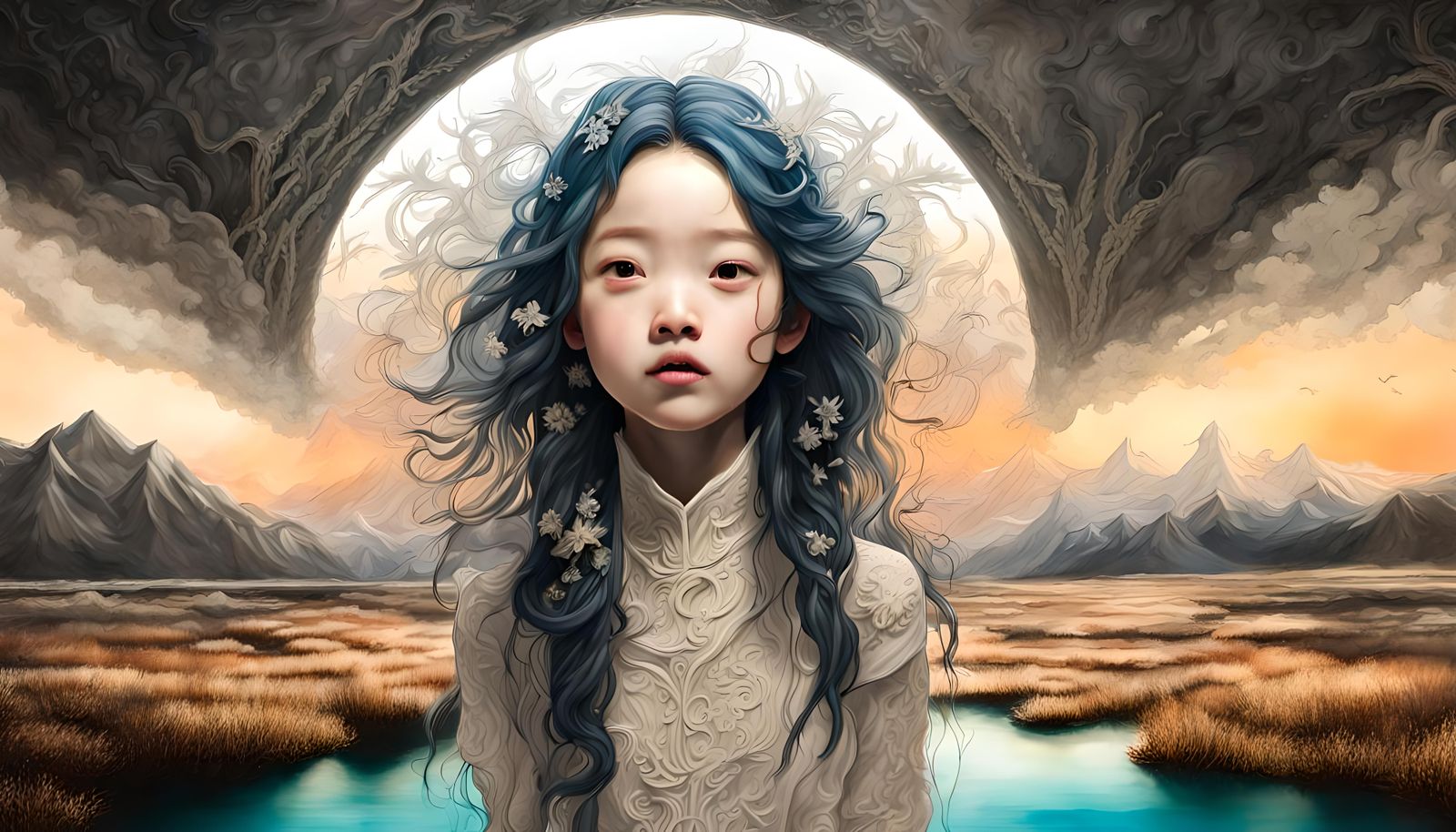 Portrait with Landscape