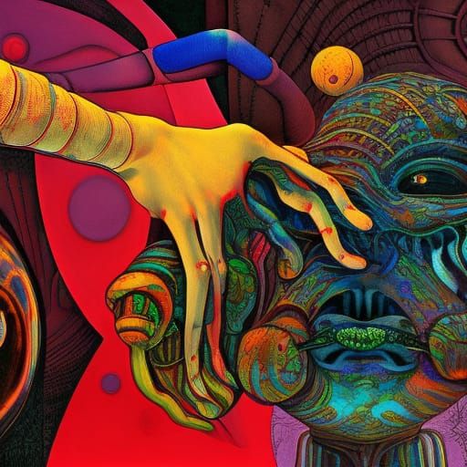 Hyperdetailed Fingerball: A Sci-Fi Horror Art Piece