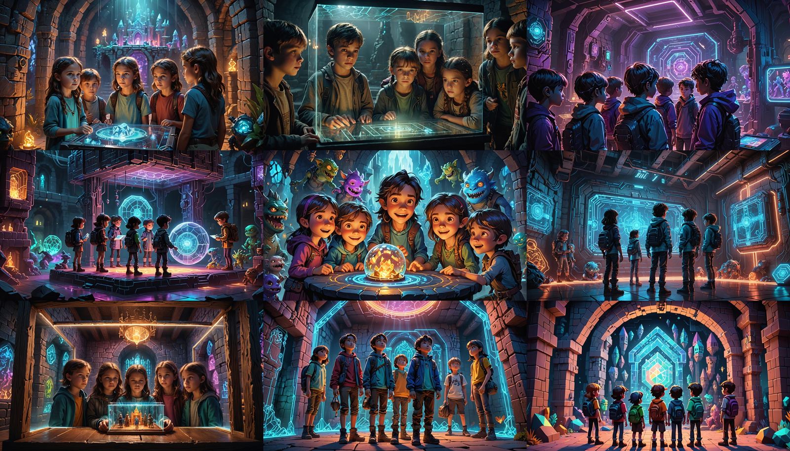 Children Discover Holographic Dungeon Display