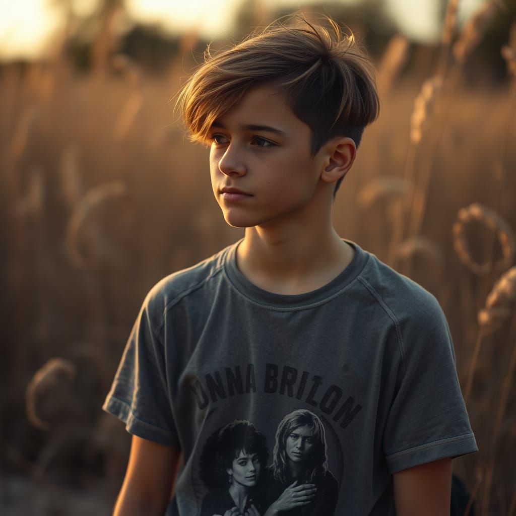 Teenager Lost in Thought Amidst Warm Golden Hour