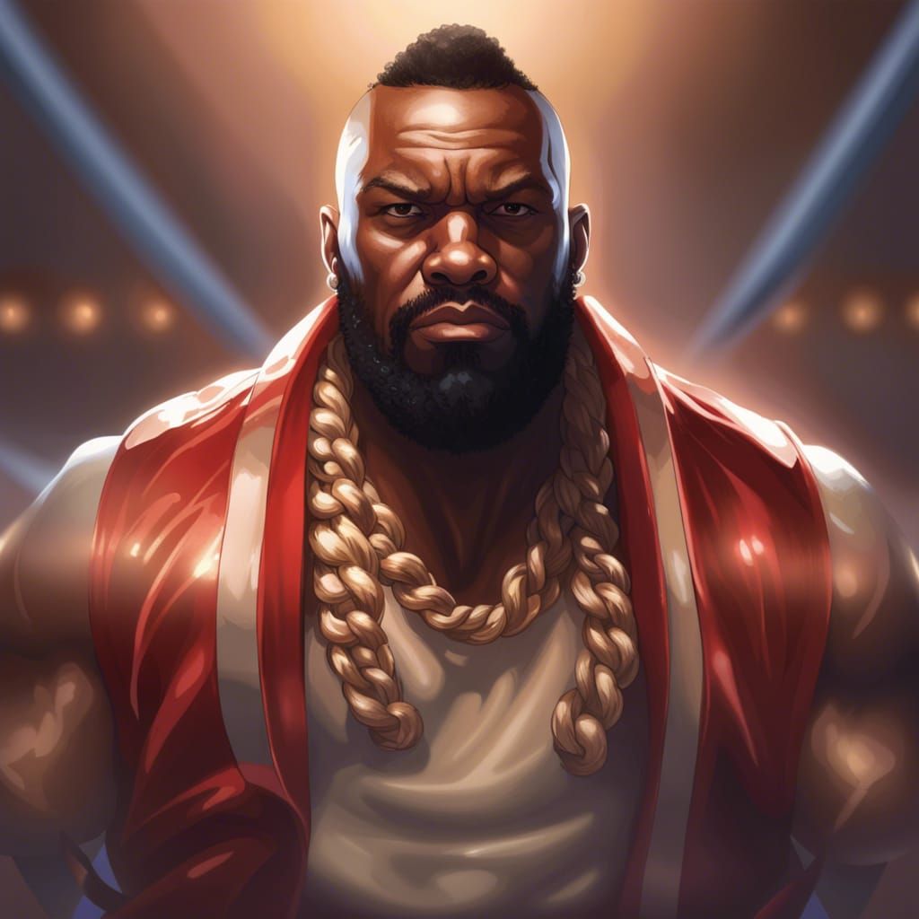 Mr. T as Boxing Trainer: Artgerm and Rutkowski Style