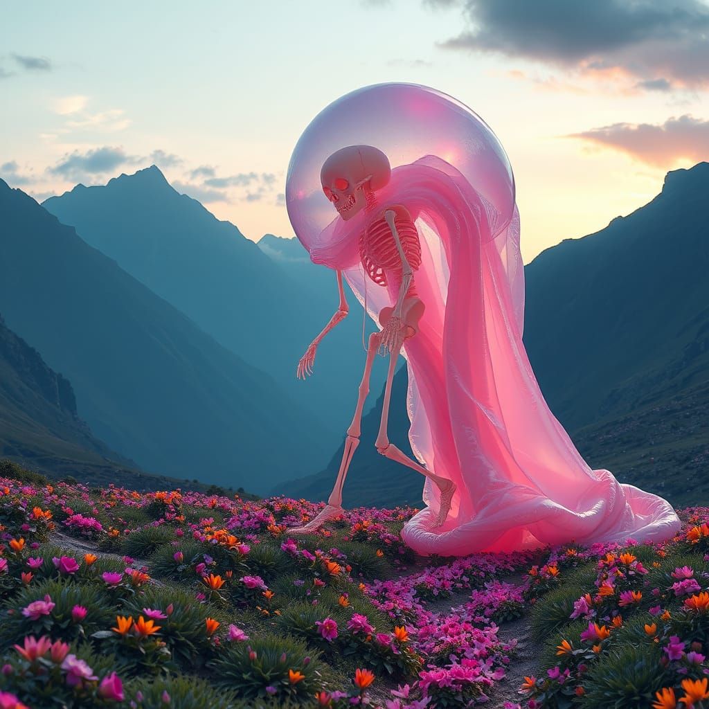 Colossal Translucent Slime in Bioluminescent Style