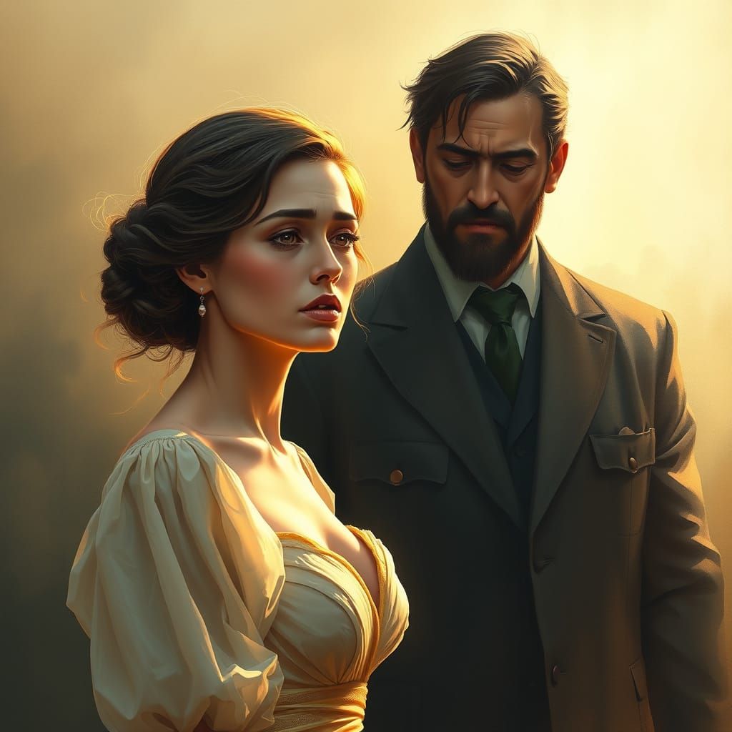 Elegant Woman's Tears, Strong Man's Helplessness