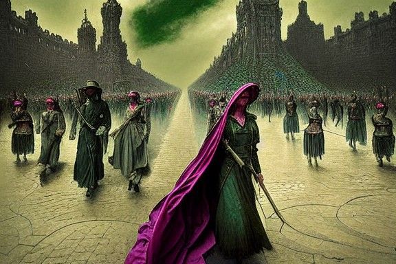 Solemn March: Dead Souls in Digital Painting