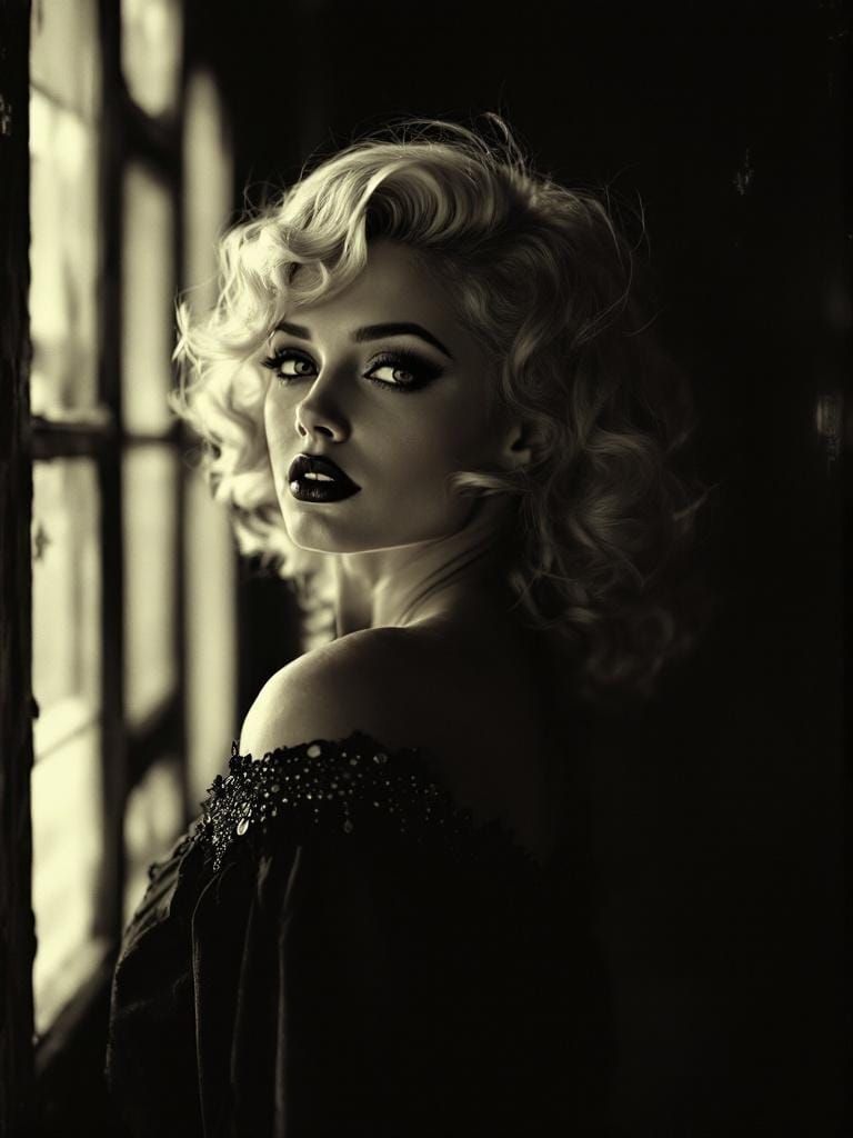 1950s Pin-Up in Dark Shadows Gothic Style