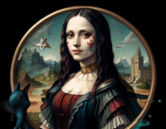 Harley Quinn as Mona Lisa, Beatrix Potter Style